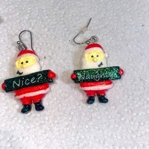 #5 Naughty or Nice Santa earringsgs
